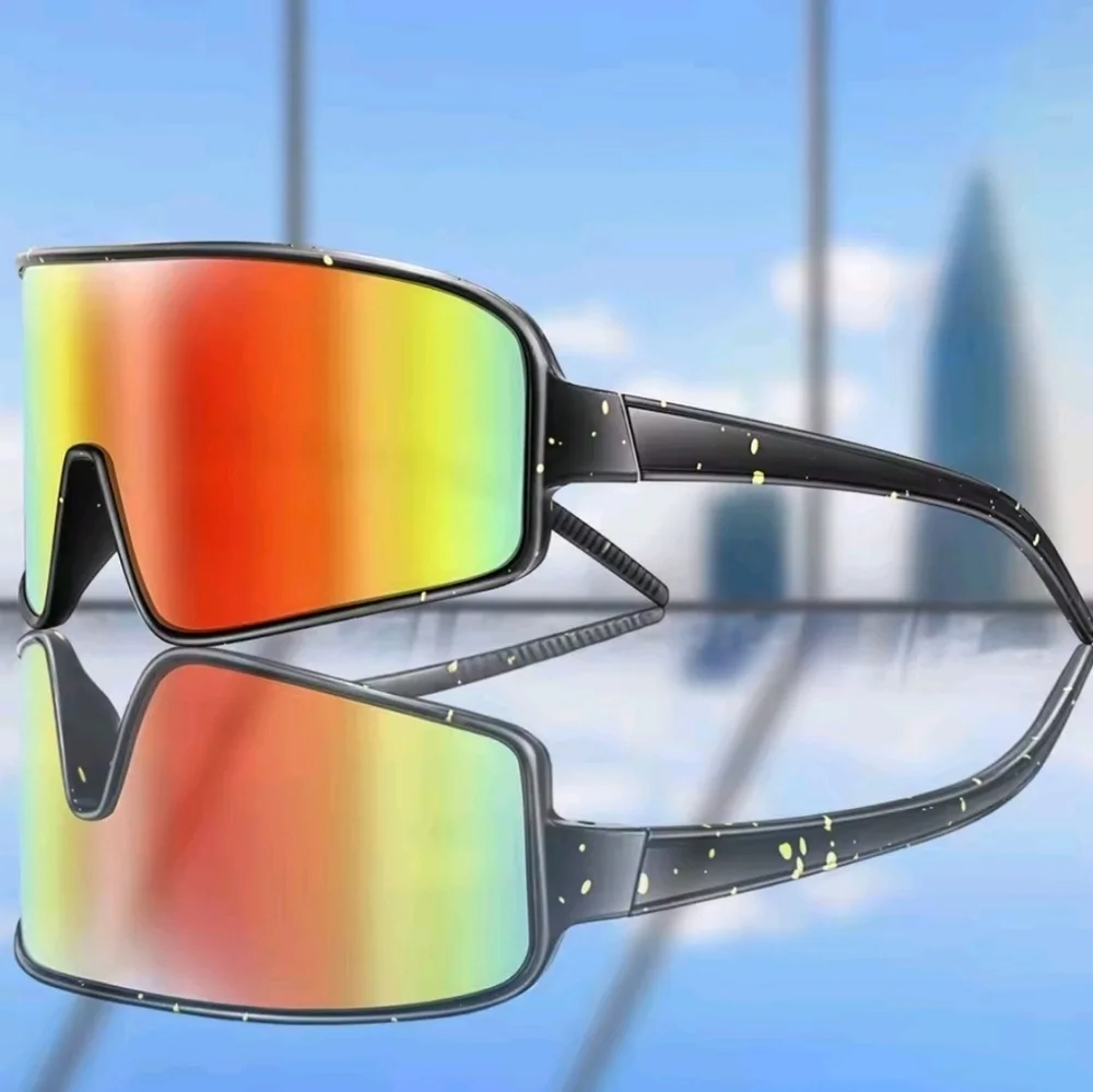 Colorful Reflective Unisex Oversized Cyclist Sunglasses